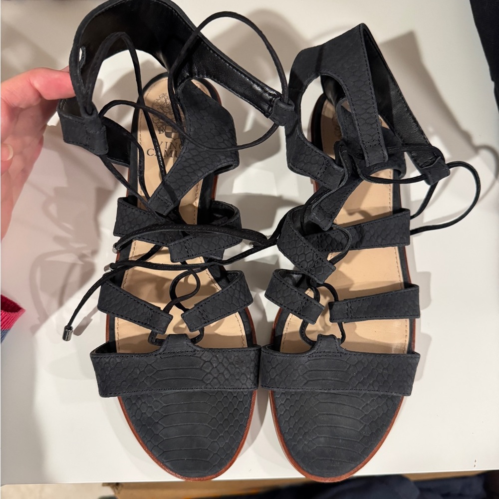 Vince Camuto Black Tany gladiator suede sandal